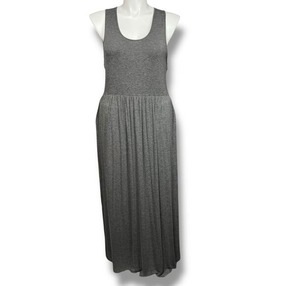 Annabelle Womens Maxi Dress Sleeveles Tank Top Elastic Waist Scoop Neck Gray 2XL - Picture 1 of 10